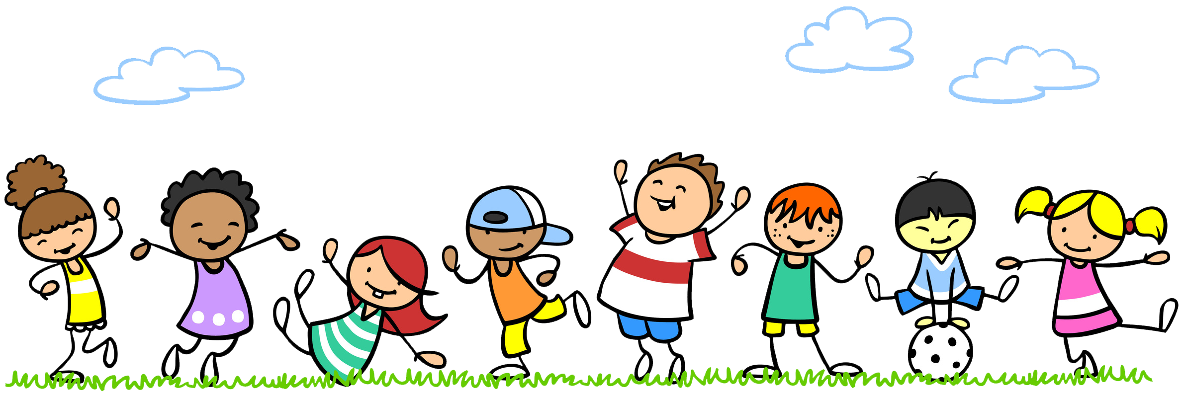 Grafika dzieci bawiących się na dworze